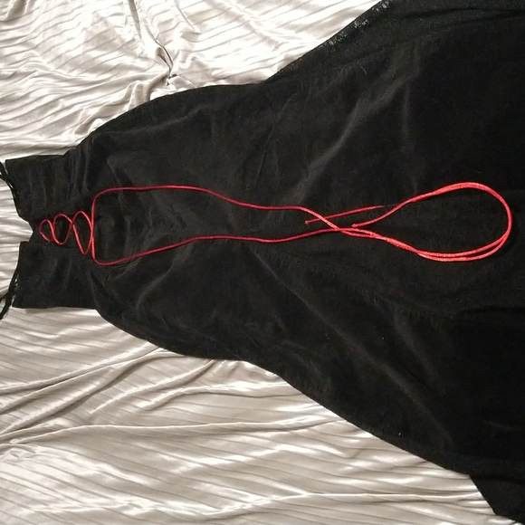 VTG Lip Service Goth Velvet Webbed Gown - Picture 3 of 8